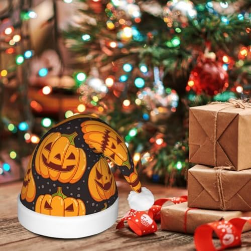 Halloween Pumpkin Print Christmas LED Hat for Festive Events