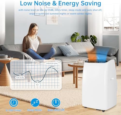 MilleLoom 14000 BTU Portable AC Unit with Heat and Dehumidifier