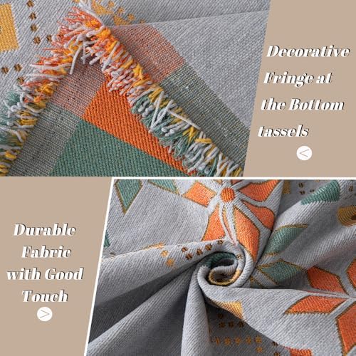 Thick Chenille Boho Sofa Slipcover with Tassels for 3-4 Cushion Couch