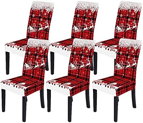 LIPOR 6 Piece Christmas Chair Covers Set