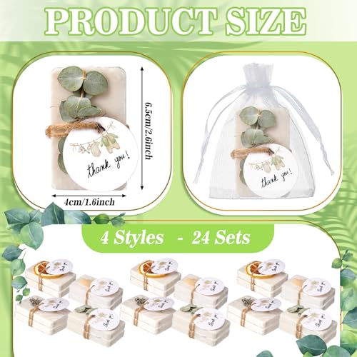 Leelosp 24 Piece Mini Eucalyptus Soap Favors Set