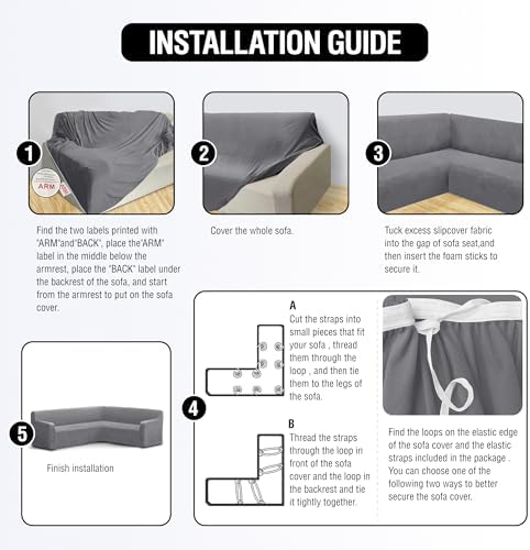 ALIECOM Velvet L Shape Sofa Cover for Pets