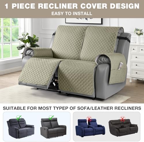 TAOCOCO Recliner Cover for 2 Seater Non-Slip and Pet Friendly