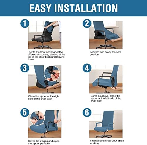 HVERSAILTEX Dusty Blue Stretch Chair Cover 1