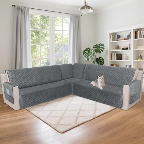 Waterproof Velvet L Shape Sofa Cover for Pets