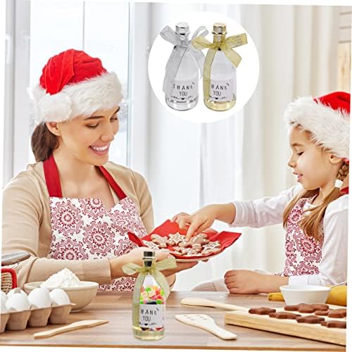12pcs Bottle-shaped Wedding Treat Boxes with Silver and Gold Stickers 1