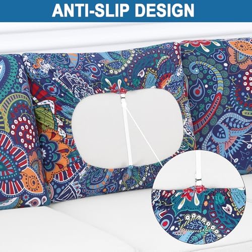 Smiry Printed Cushion Covers Stretch Soft and Non-Slip Sofa Slipcover