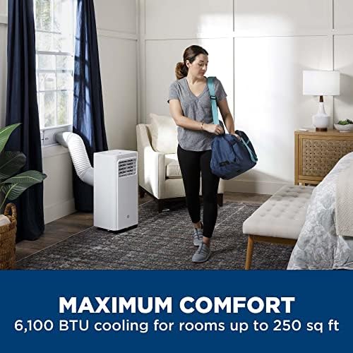 GE 6100 BTU Portable AC with Dehumidifier and Remote Control White