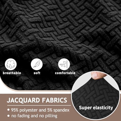 ALIECOM Waterproof Recliner Sectional Sofa Cover L Shape 5 Seat Black