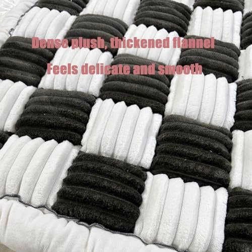 DECHEENG Funny Fuzzy Couch Cover with Plaid Pattern