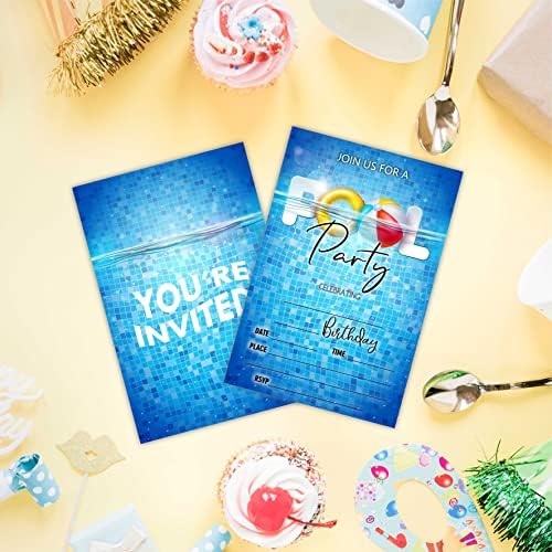 AWSICE Double-Sided Birthday Party Invites 20 Cards With Envelopes