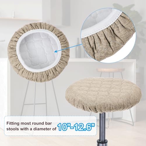 PATIKIL Round Bar Stool Covers Khaki 10-126 Inch