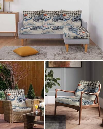 Blue Bear Christmas Sofa Cushion Covers for L T Shape Sofa