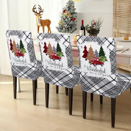 Christmas Chair Covers Set of 6 for Dining Room
