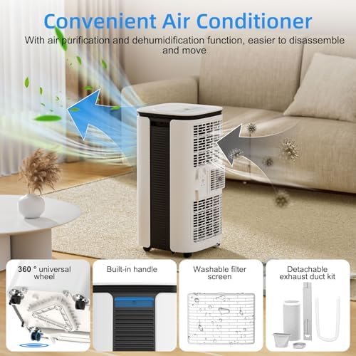 12000 BTU Portable AC Unit 3-in-1 Cooling Dehumidifying Fan