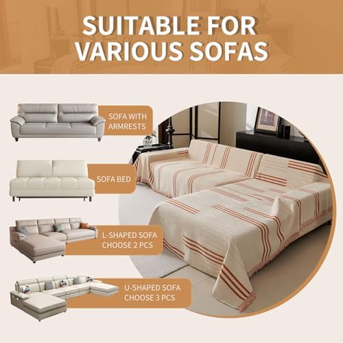 Boho Non Slip Chenille Sofa Cover for 3 Cushion