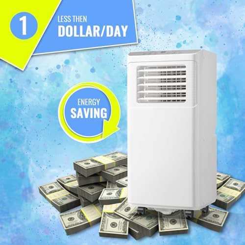 TACOOL 8000 BTU Portable Air Conditioner with Dehumidifier and Fan White