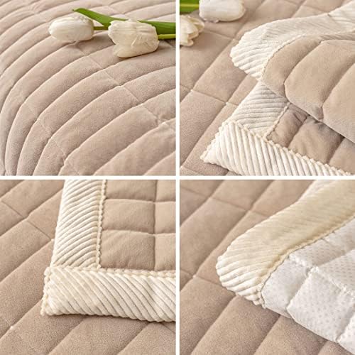 Vctops Velvet Plush Plaid Sofa Cover Non Slip Sectional Couch Protector 1