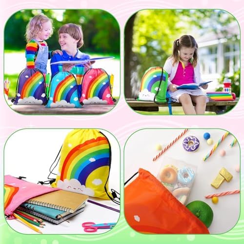 Ferraycle 24 Pcs Rainbow Party Favor Bags