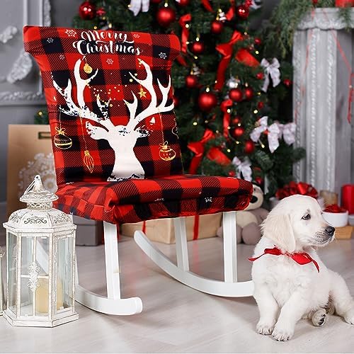Preboun 6 Pcs Dining Chair Covers with Christmas Designs