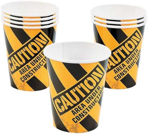Home Hoopla Construction Party Caution Beverage Cups 8 Count