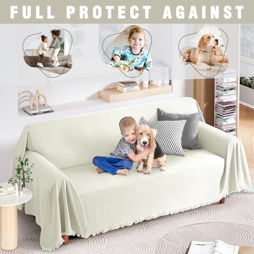 TAOCOCO Sofa Covers with Tassels Heavy Duty