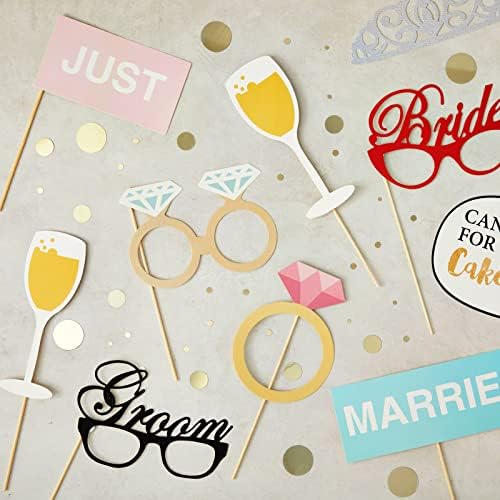 72 Pieces Wedding Photo Booth Props with Stickers and Sticks