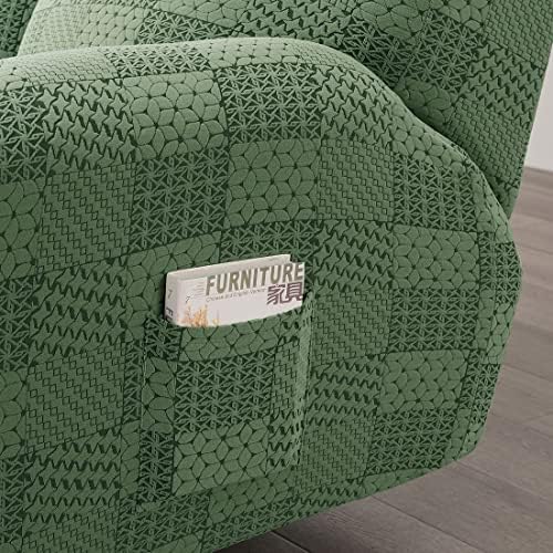 vctops 4 Piece Geometric Plaid Recliner Slipcover Set