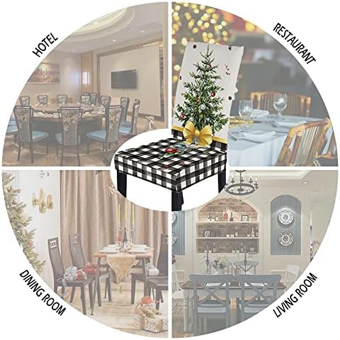 LIPOR 6 Pack Christmas Dining Chair Covers with Buffalo Plaid Print