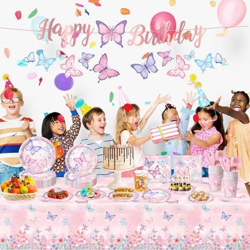 178 PCS Butterfly Birthday Party Supplies Kit