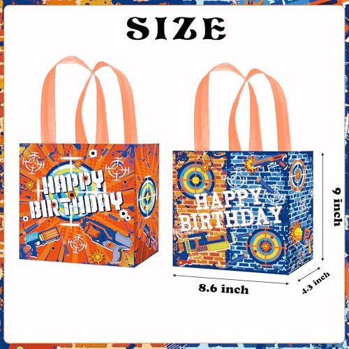 Dart War Party Gift Bags with Handles 12pcs