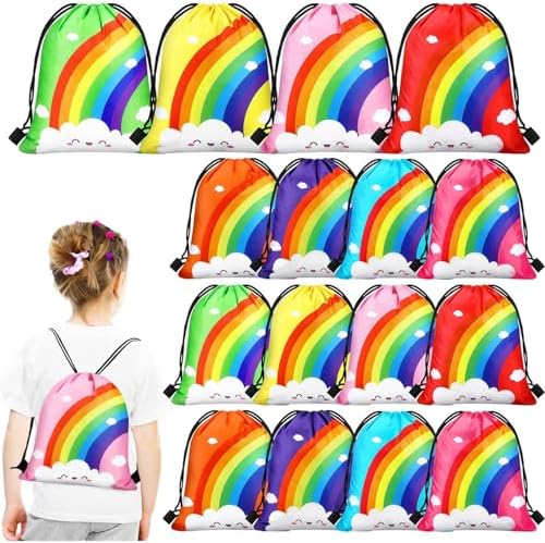 Ferraycle 24 Pcs Rainbow Party Favor Bags