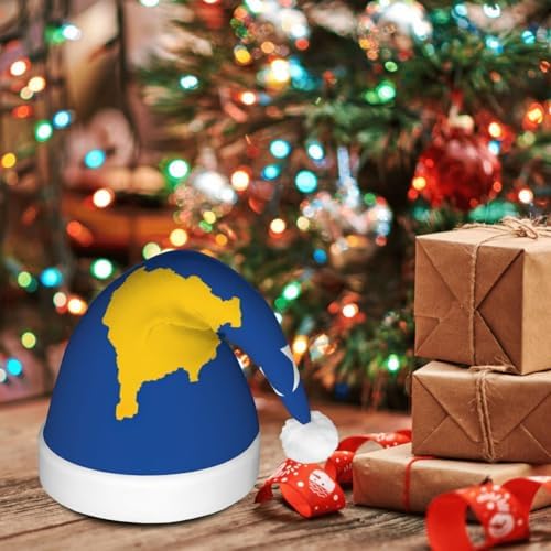 Flag Of Kosovo Christmas Hat With LED Lights