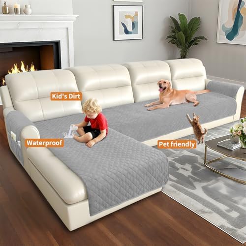 Waterproof L Shape Sectional Couch Cover for Dogs