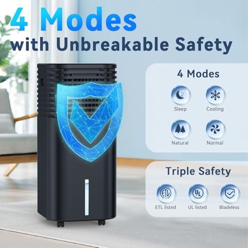 FANCOLE Windowless Portable Air Conditioner with 4 Modes and 3 Speeds