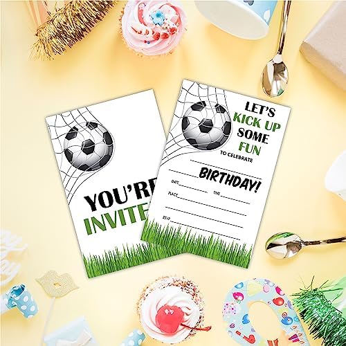 AWSICE Soccer Birthday Invitations 20-Pack