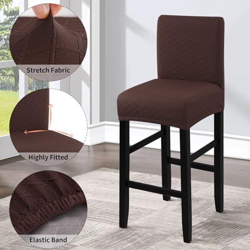 Fuloon Waterproof Bar Stool Covers 4 PCS Chocolate