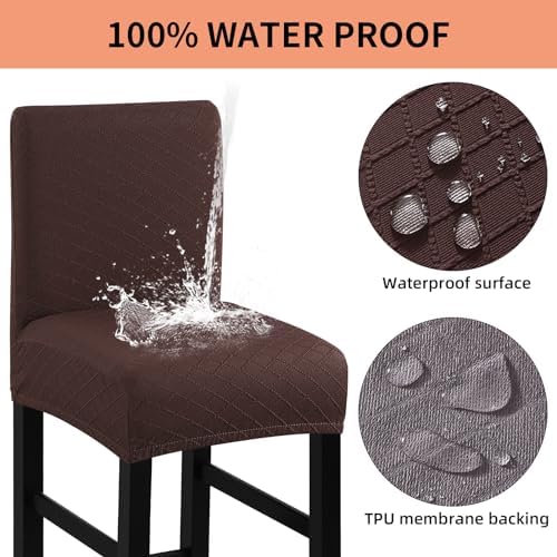 Fuloon Waterproof Bar Stool Covers 4 PCS Chocolate