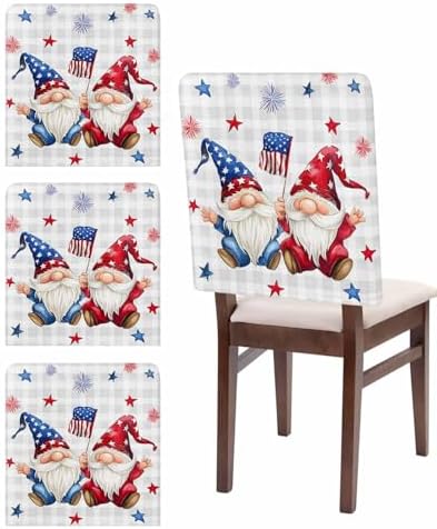4th of July Chair Covers Set of 4 Patriotic Decor