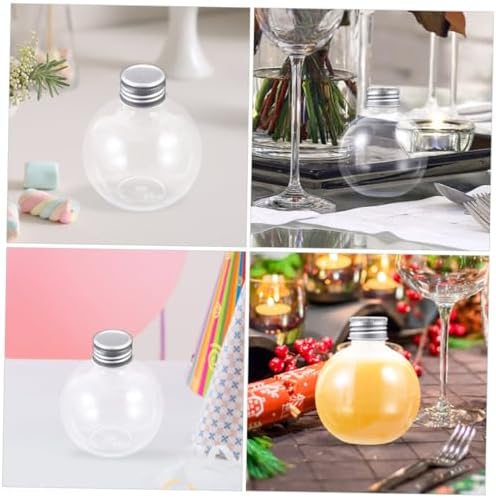 LIFKOME 10pcs Clear Light Bulb Style Candy Bottles with Lids