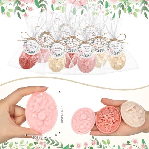 Demissle 20 Pcs Baby Shower Soap Favors Wildflowers Set with Greeting Card