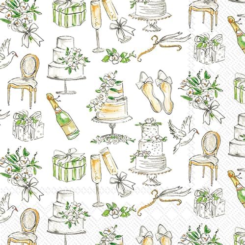 Ihr Ideal Home Party Napkins 65x65 20-Count Wedding Cake Design