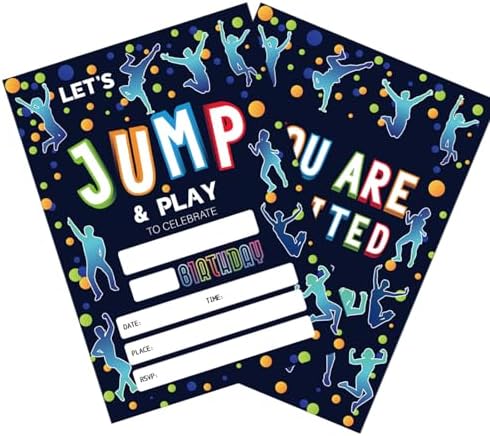 Trampoline Birthday Party Invitations 20 Pack