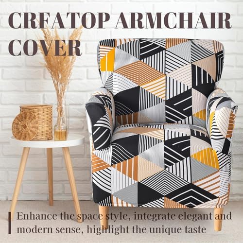 Ausing Armchair Cover Printed Slipcover for Living Room Office