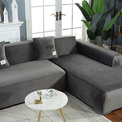 ZPEE Plush Stretch Sofa Slipcover Gray 83-110