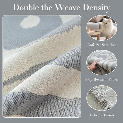 Boho Chenille Sofa Cover 71x118 Gray