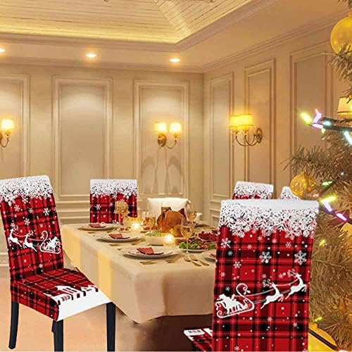 LIPOR 6 Piece Christmas Chair Covers Set