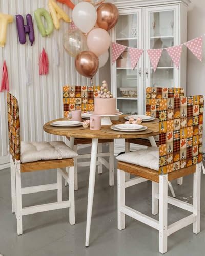 4pcs Fall Chair Back Covers Set Thanksgiving Decor