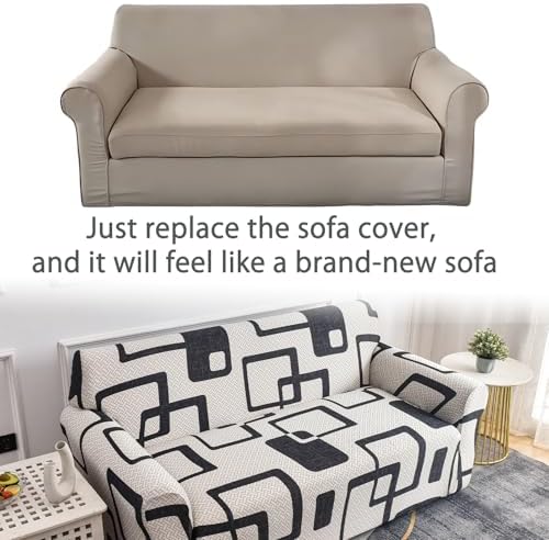 Ausing Stretch Sofa Cover with Plaid Pattern