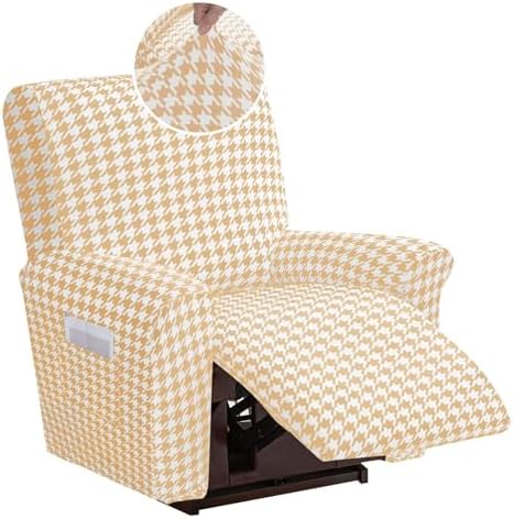 Huierxun 4-Piece Plaid Recliner Sofa Slipcover
